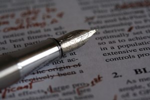 Image: Pen on Marked-Up Paper