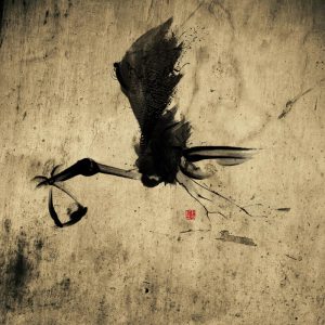 Image: Stork with Baby Sumi-e