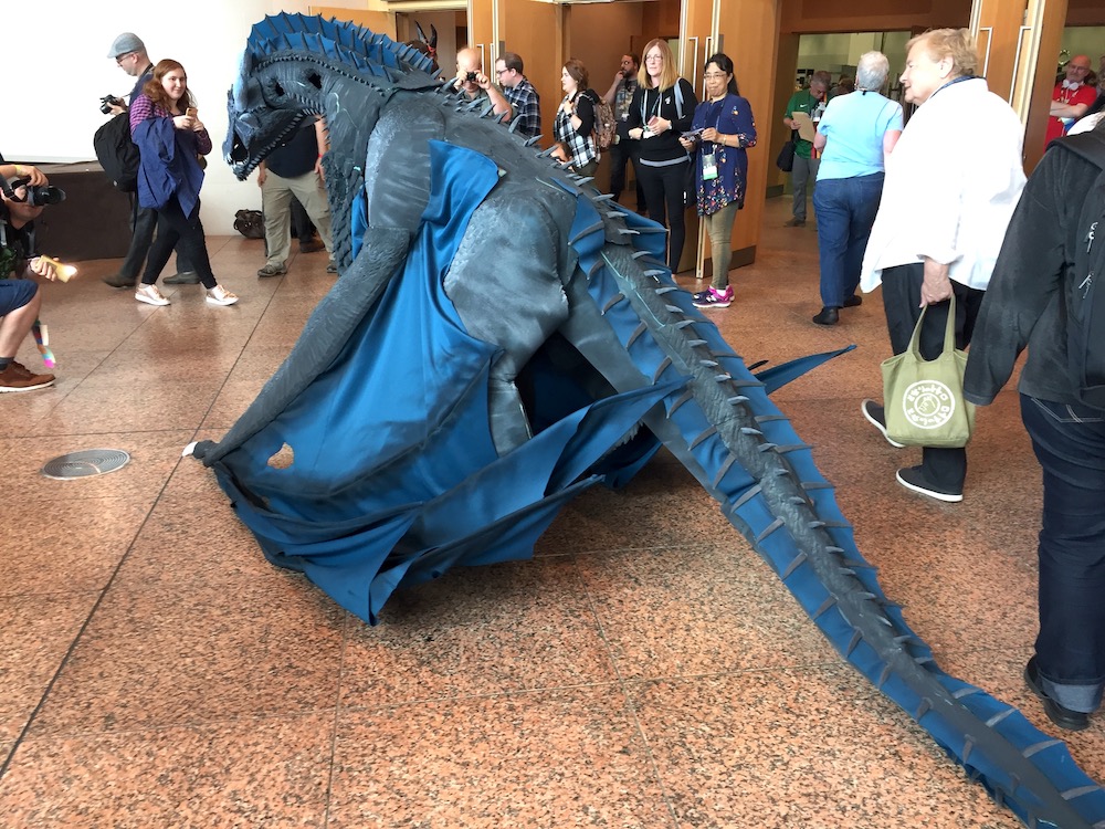 Dragon costume at Worldcon 2019